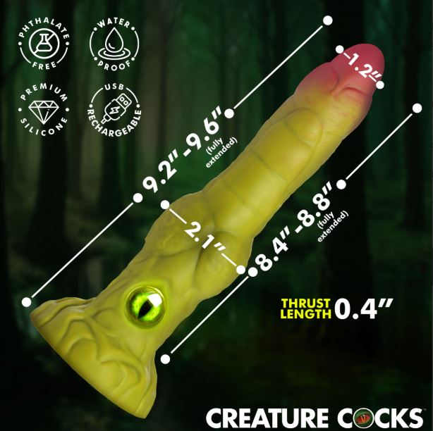 CREATURE COCK EYEGOR THRUSTING VIBRATING SILICONE DILDO