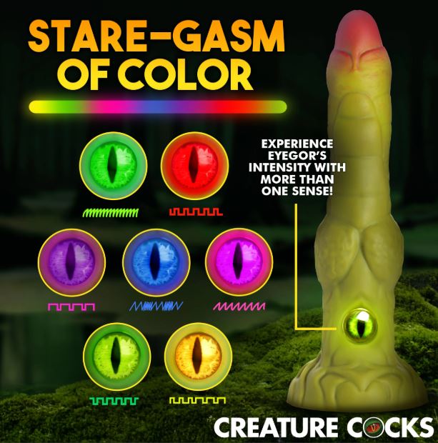 CREATURE COCK EYEGOR THRUSTING VIBRATING SILICONE DILDO