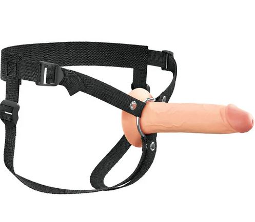 FANTASY X-TENSIONS ELITE 7IN SILICONE HOLLOW STRAP-ON DUAL DENSITY - LIGHT