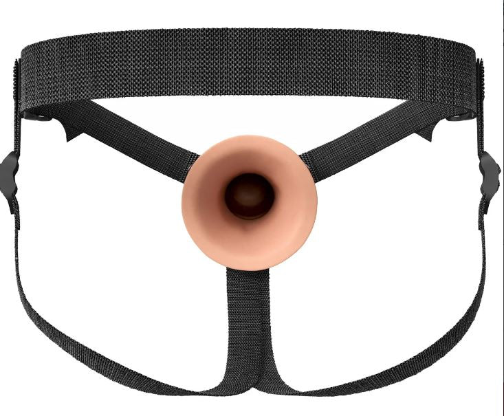 FANTASY X-TENSIONS ELITE 7IN SILICONE HOLLOW STRAP-ON DUAL DENSITY - LIGHT
