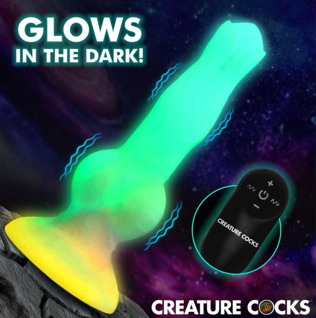 CREATURE COCK ASTRO COCK VIBRATING GLOW IN THE DARK SILIC/DILDO
