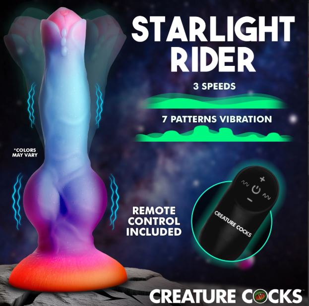 CREATURE COCK ASTRO COCK VIBRATING GLOW IN THE DARK SILIC/DILDO