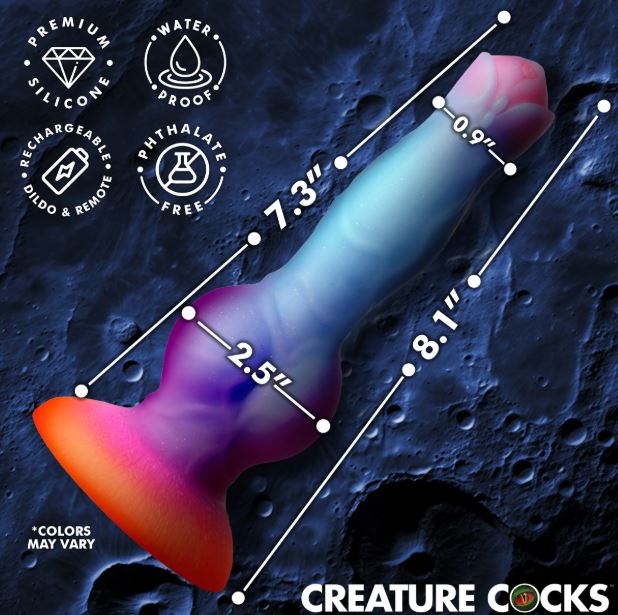 CREATURE COCK ASTRO COCK VIBRATING GLOW IN THE DARK SILIC/DILDO