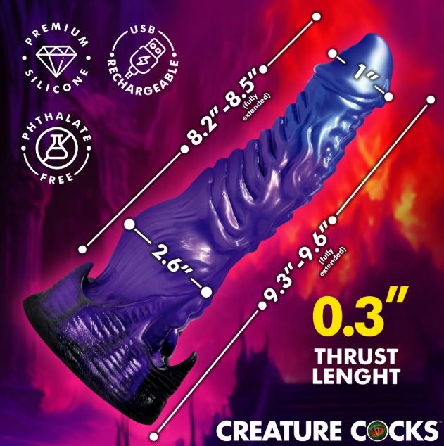 DIABOLOS THRUSTING & VIBRATING DILDO 9.6IN
