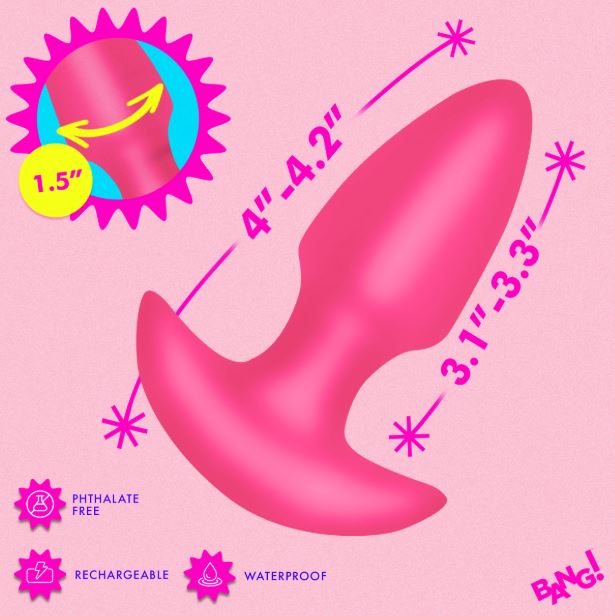 THRUSTING & VIBRATING SILICONE BUTT PLUG PINK