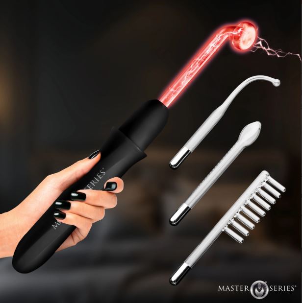 MASTER SERIES ELEKTRAWAND RECHARGEABLE VIOLET WAND W/ATTACHMENTS BLACK