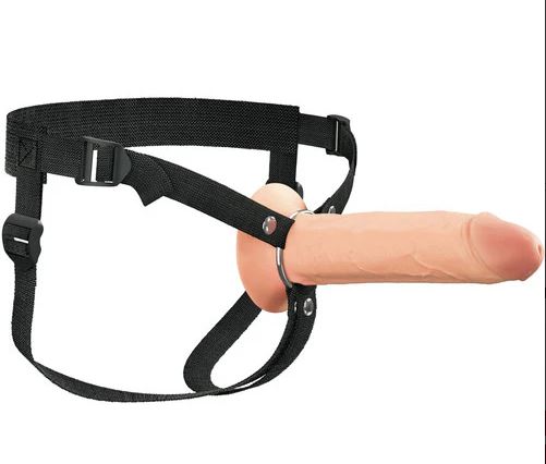 FANTASY X-TENSIONS ELITE 8IN SILICONE HOLLOW STRAP-ON DUAL DENSITY - LIGHT