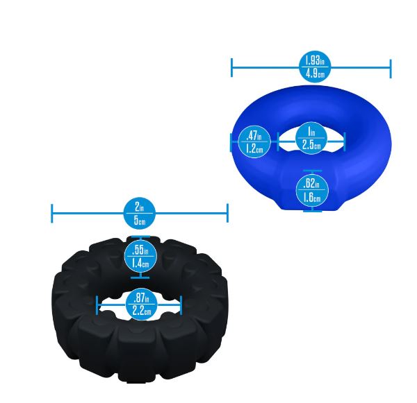 PERFORMANCE PLUS ENGAGE 2 COCK RING SET PLAT/BLK