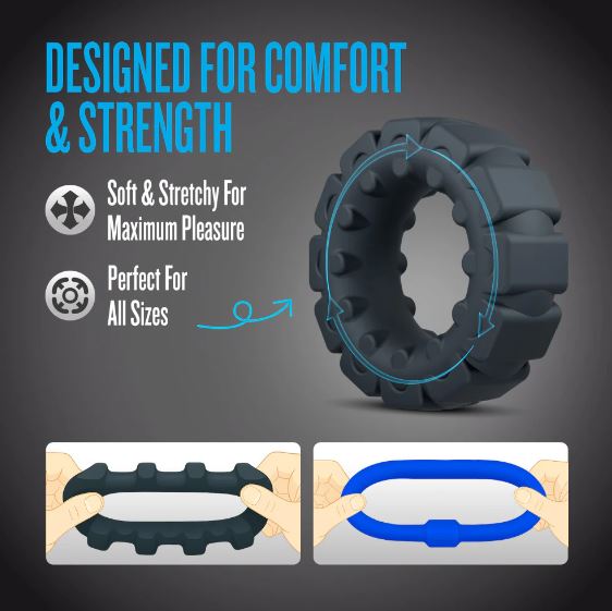 PERFORMANCE PLUS ENGAGE 2 COCK RING SET PLAT/BLK