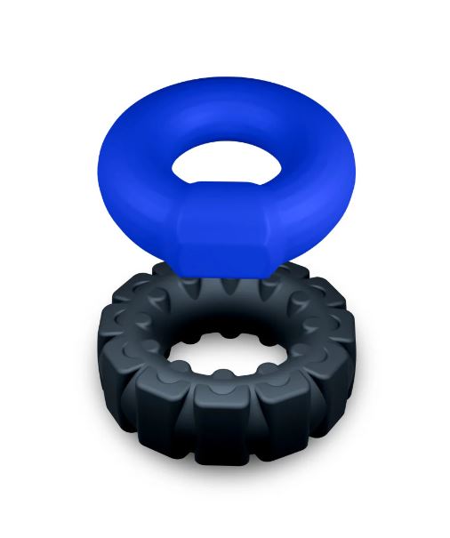 PERFORMANCE PLUS ENGAGE 2 COCK RING SET PLAT/BLK