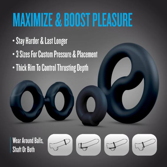 PERFORMANCE PLUS THROTTLE 3 PIECES SET COCK RING&BALL