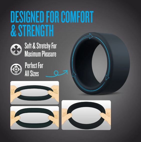 PERFORMANCE PLUS ACCELERATE 3 COCK RING PLAT/BLACK