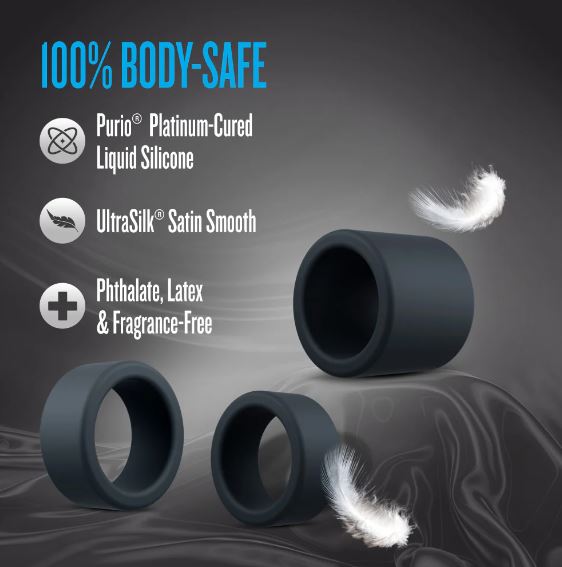 PERFORMANCE PLUS ACCELERATE 3 COCK RING PLAT/BLACK