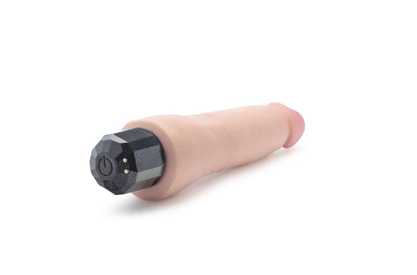 AU NATUREL 8.75IN BEIGE VIBRATING REALISTIC DUAL DENSI