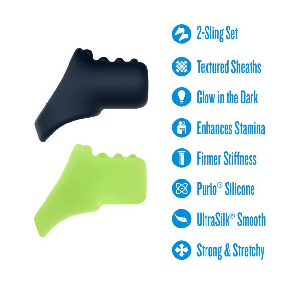 PERFORMANCE PLUS FLARE 2 COCKSLING SET GLOW IN THE DARK
