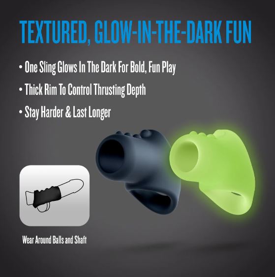 PERFORMANCE PLUS FLARE 2 COCKSLING SET GLOW IN THE DARK