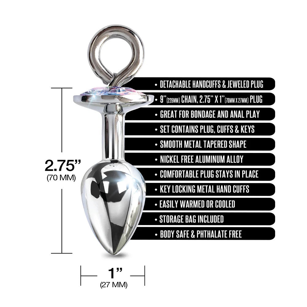 NIXIE METAL BUTT PLUG & FURRY CUFF SET UNICORN