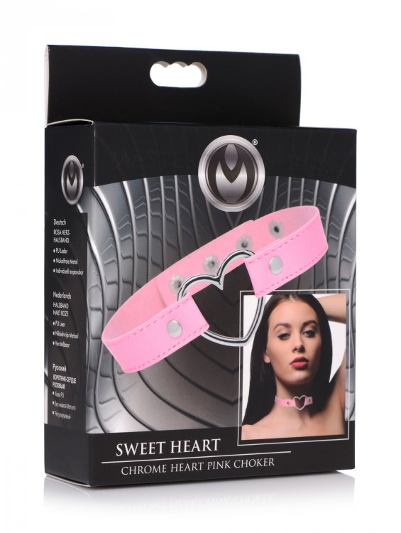 Master Series Dark Heart Chrome Heart Choker – Pink