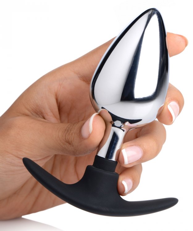 MASTER SERIES DARK INVADER METAL & SILICONE ANAL PLUG LARGE