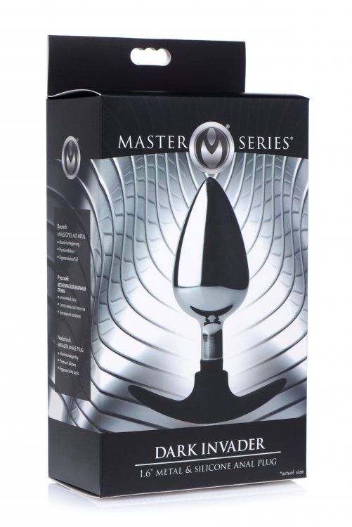 MASTER SERIES DARK INVADER METAL & SILICONE ANAL PLUG LARGE