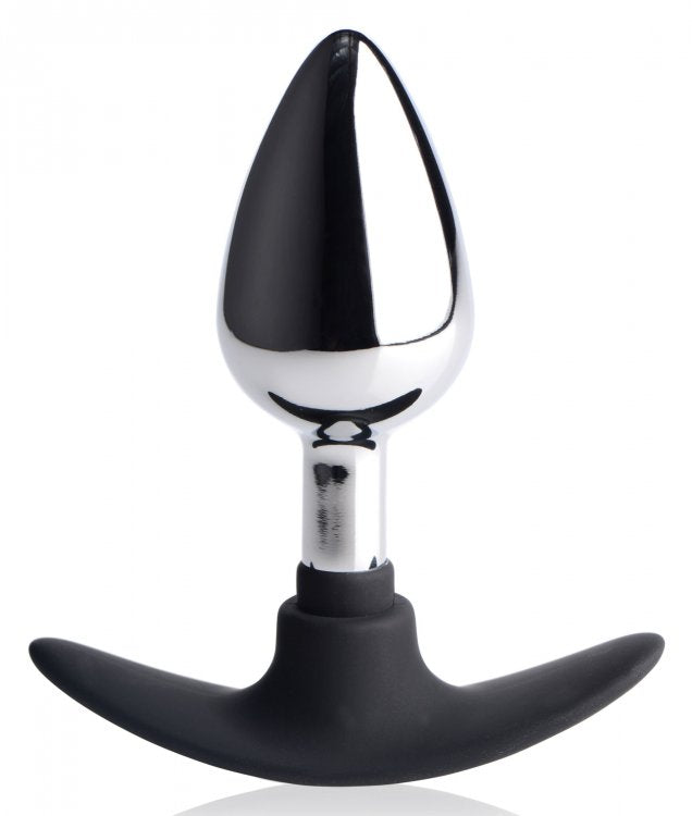 MASTER SERIES DARK INVADER METAL & SILICONE ANAL PLUG MEDIUM