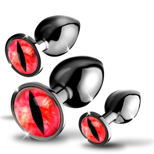 CREATURE COCK SINISTER EYE METAL BUTT PLUG SET