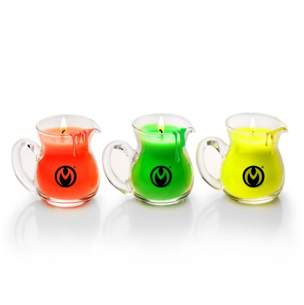 MASTER SERIES GLOW POUR DRIP CANDLE SET OF 3 BLACKLIGHT REACTIVE