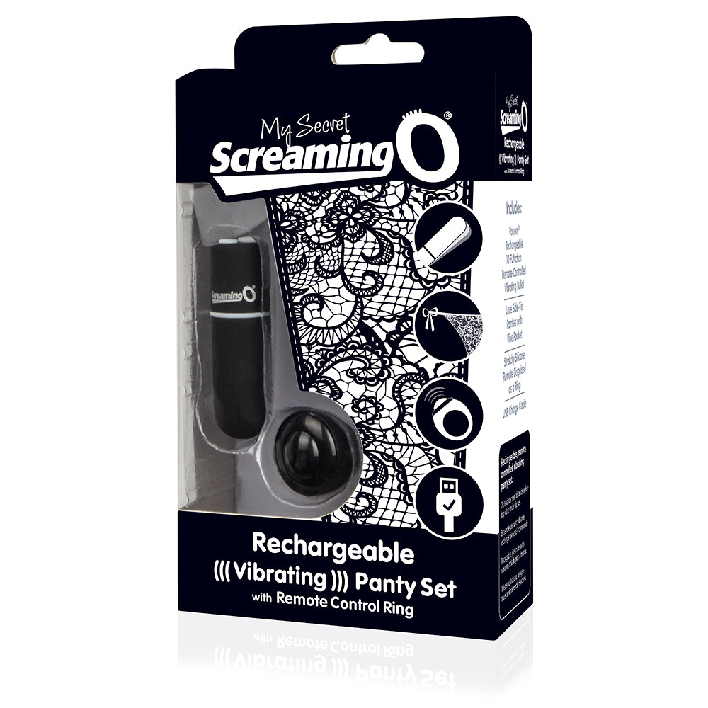 SCREAMING O MY SECRET CHARGED REMOTE CONTROL PANTY VIBE BLACK