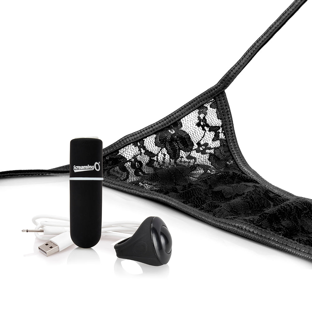 SCREAMING O MY SECRET CHARGED REMOTE CONTROL PANTY VIBE BLACK