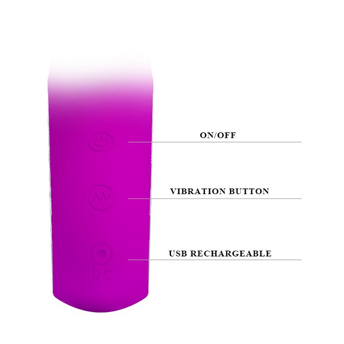 PRETTY LOVE ELMER RABBIT VIBRATOR SILICONE PURPLE