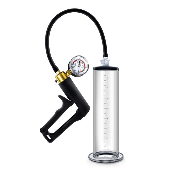 PERFORMANCE VX7 VACUUM PENIS PUMP W/ BRASS TRIGGER & PRESSURE GAUGE CLEAR