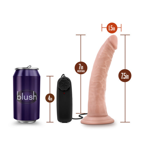 DR SKIN DR DAVE 7IN VIBRATING COCK W/ SUCTION CUP VANILLA