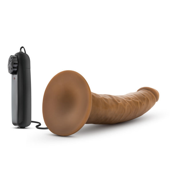 DR SKIN DR DAVE 7IN MOCHA VIBRATING COCK W/ SUCTION CUP