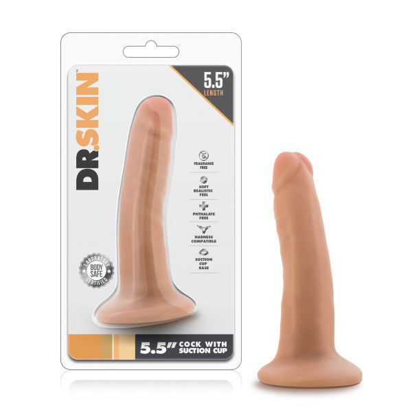 DR SKIN 5.5 COCK W/ SUCTION CUP VANILLA "
