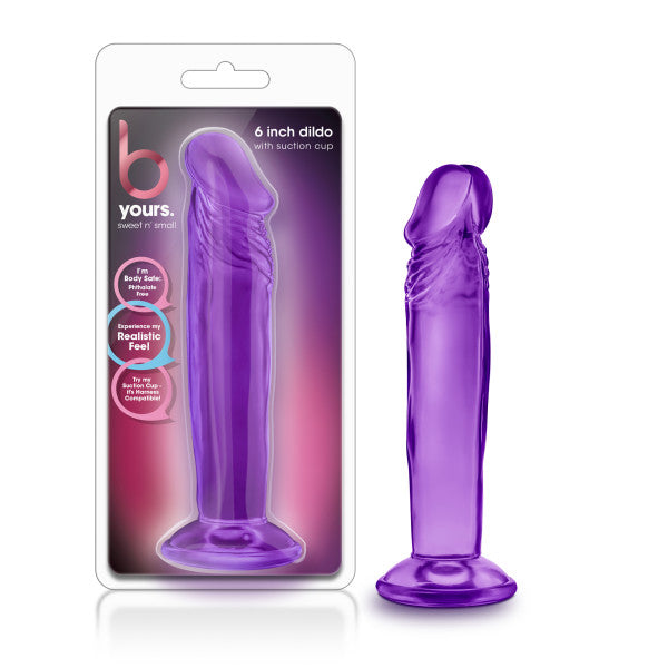 B Yours Sweet N Small Dildo 6" with Suction Cup – Purple