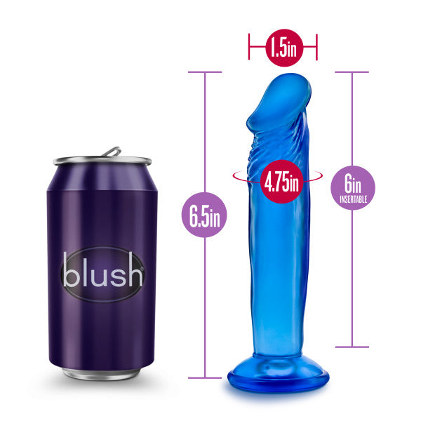 B YOURS SWEET N SMALL 6IN DILDO W/ SUCTION CUP BLUE