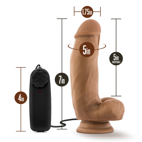 COVERBOY MMA FIGHTER VIBRATING 7 REALISTIC COCK MOCHA "