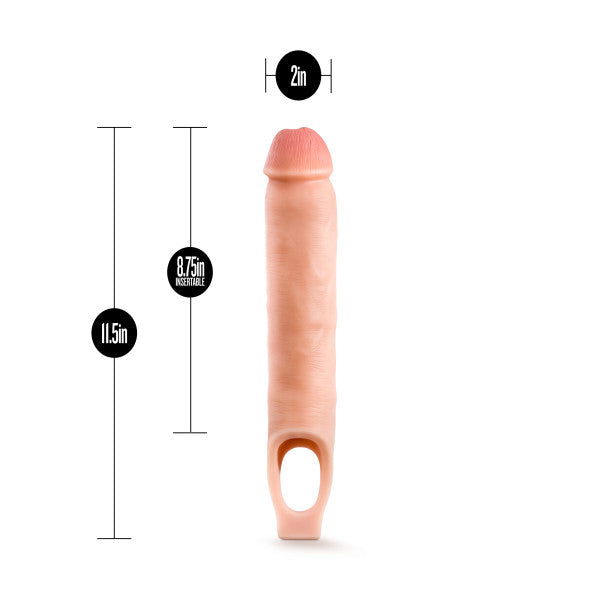 PERFORMANCE PLUS 11.5IN SILICONE COCK SHEATH PENIS EXTENDER VANILLA