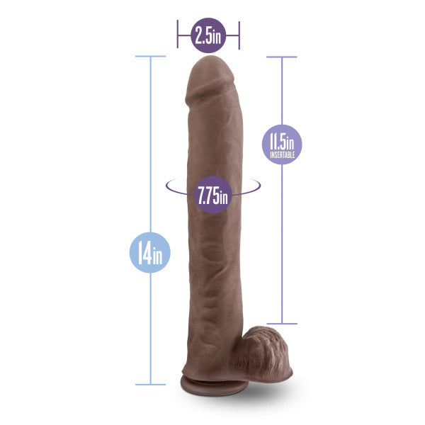 AU NATUREL DADDY 14IN DUAL DENSITY CHOCOLATE