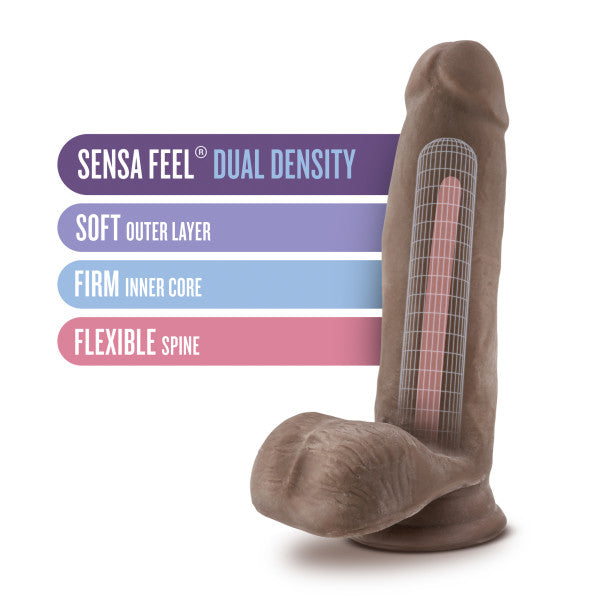 AU NATUREL 7 DILDO W/BALLS CHOCOLATE "