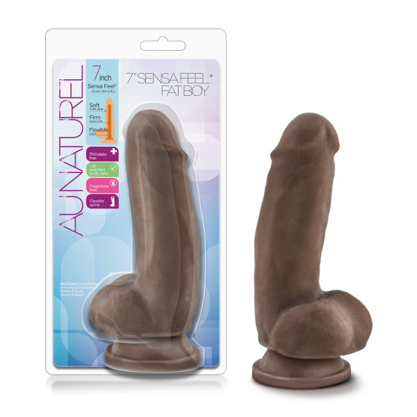 AU NATUREL 7 SENSA FEEL FAT BOY CHOCOLATE REALISTIC DILDO "