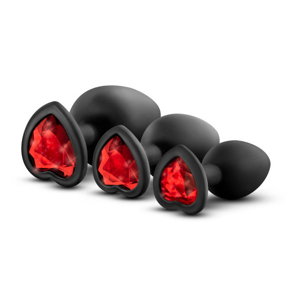 LUXE BLING PLUGS TRAINING KIT BLACK W/RED GEMS