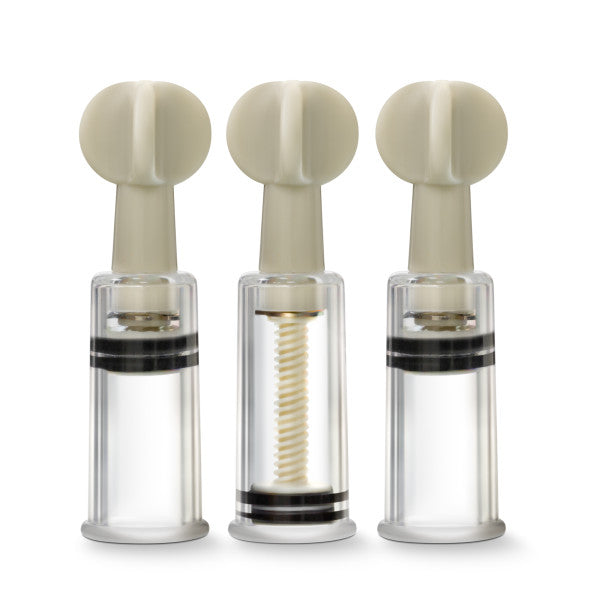 TEMPTASIA CLIT & NIPPLE TWIST SUCKERS SET OF 3 CLEAR