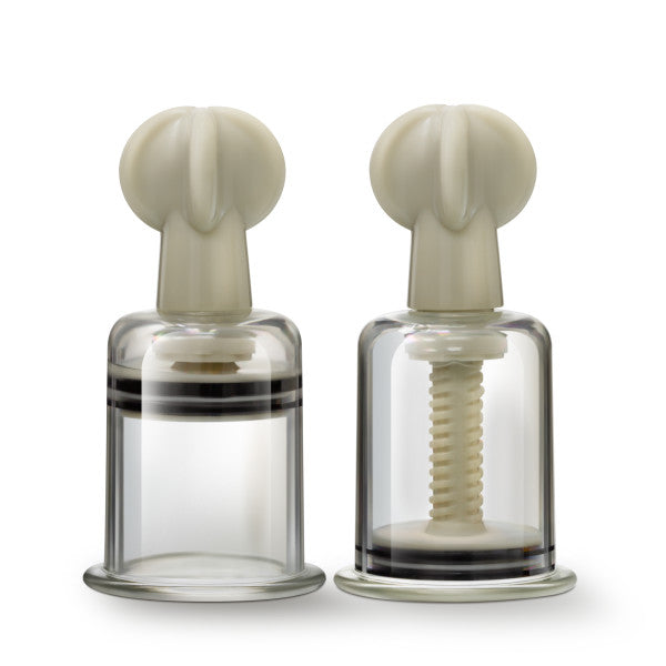 TEMPTASIA CLIT & NIPPLE TWIST LARGE SUCKERS SET OF 2 CLEAR