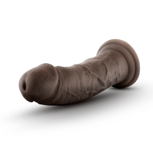 AU NATUREL 8IN DILDO W/ SUCTION CUP CHOCOLATE