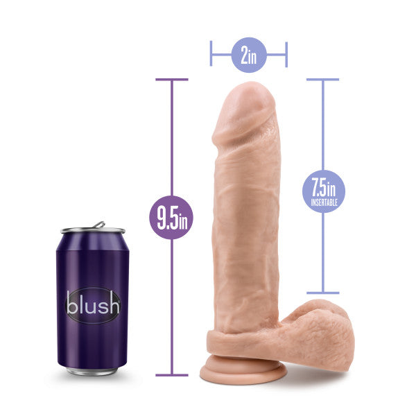 AU NATUREL 9.5 IN DILDO W/ SUCTION CUP VANILLA