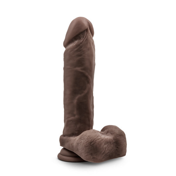AU NATUREL 9.5IN DILDO W/ SUCTION CUP CHOCOLATE