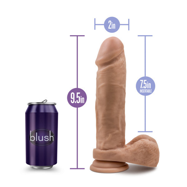 AU NATUREL 9.5 IN DILDO W/ SUCTION CUP MOCHA