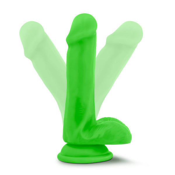 NEO 6 DUAL DENSITY COCK W/BALLS NEON GREEN "