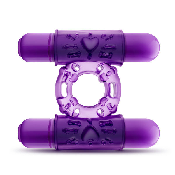 Play With Me Double Play Dual Vibrating Cock Ring – Purple
